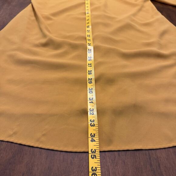 New York & Company Shirt Dress Button Up Mustard Yellow Pockets Women's Small - Picture 10 of 10